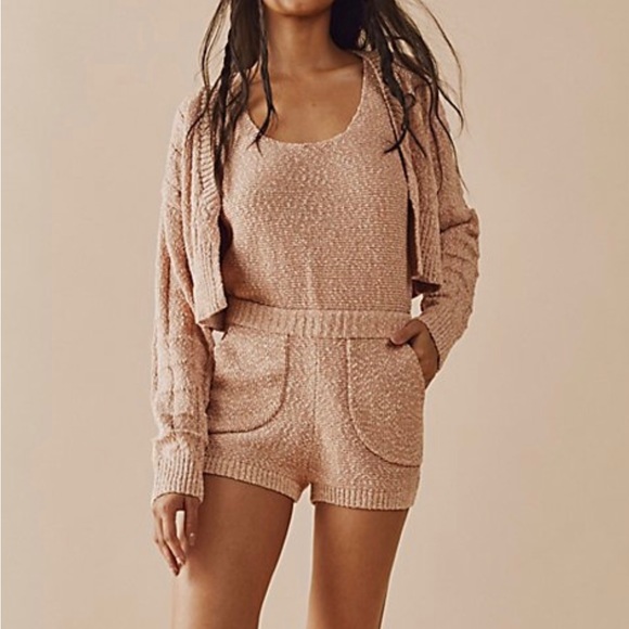 NEW Free People Declan Knit Romper Cardigan 2 Pc Set - Picture 2 of 2